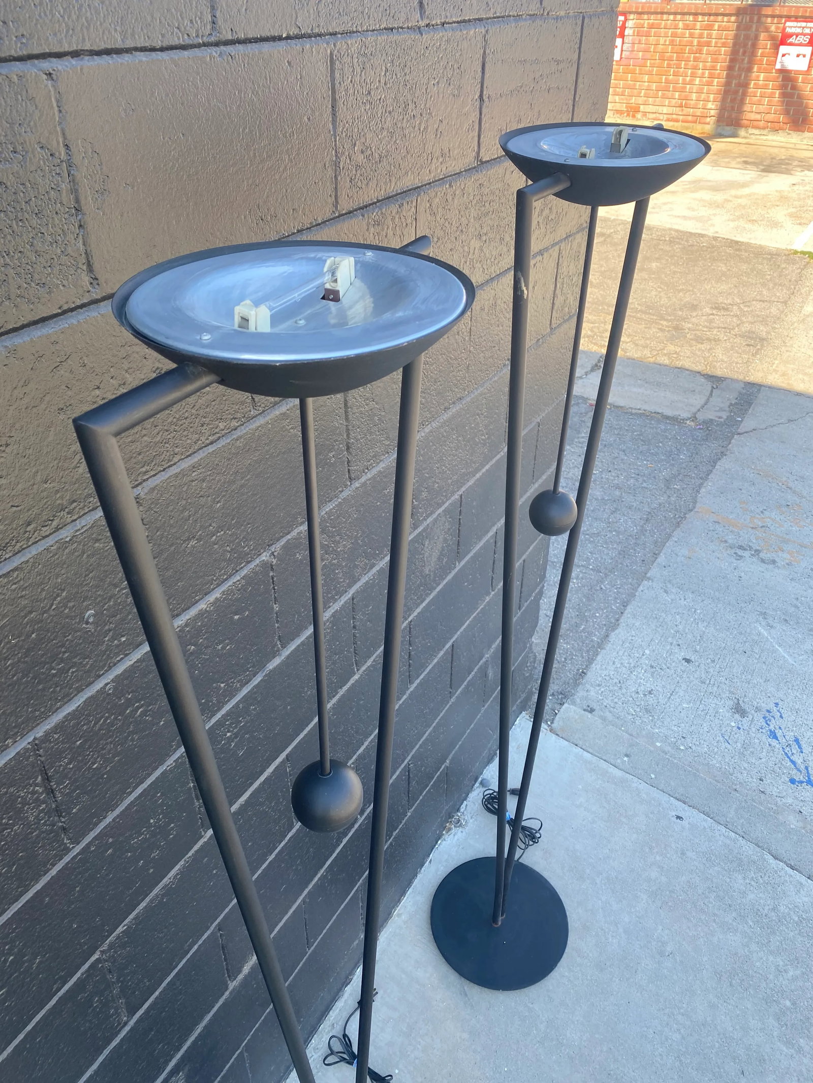 Rare Pair of Ron Rezek Sculptural Floor Lamps "” Postmodern Design With Art Deco & Egyptian - 6