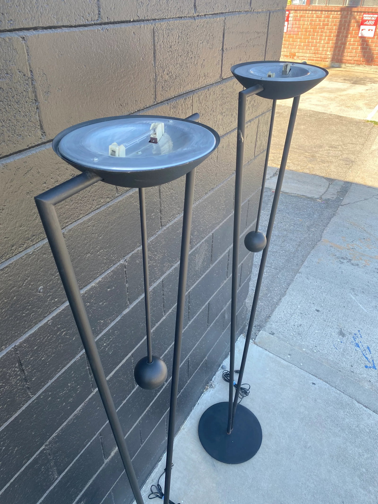 Rare Pair of Ron Rezek Sculptural Floor Lamps "” Postmodern Design With Art Deco & Egyptian - 7