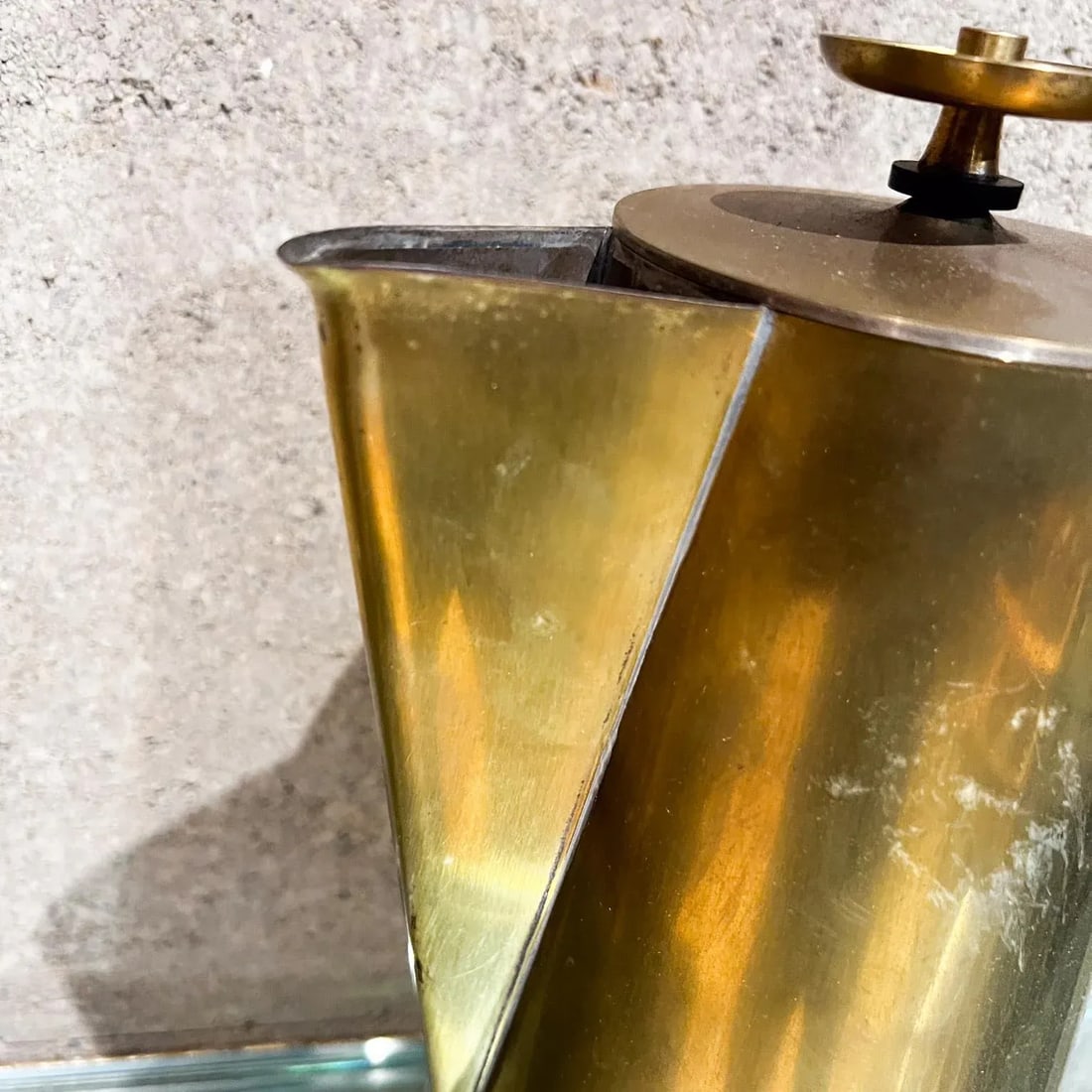 1960s Tommi Parzinger Brass and Walnut Coffee Pot Dorlyn Silversmiths - 5