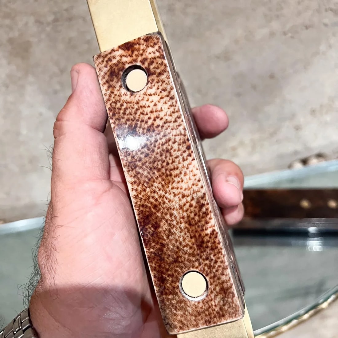 Aldo Tura Barware Bottle Opener + Ice Tongs Goatskin and Brass Italy - 10