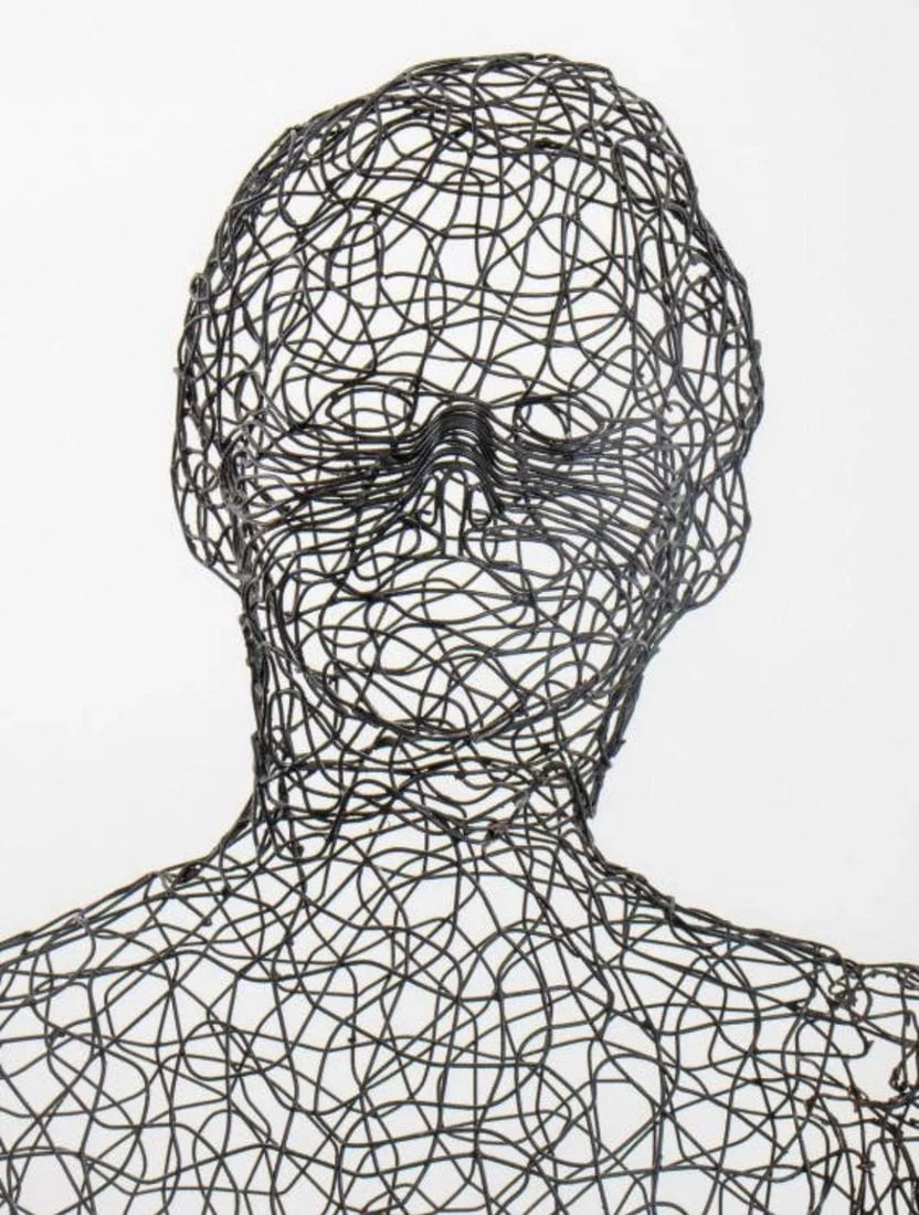Contemporary Wire Sculpture of Life-Size Female Figure in the Style of Antony Gormley - 2