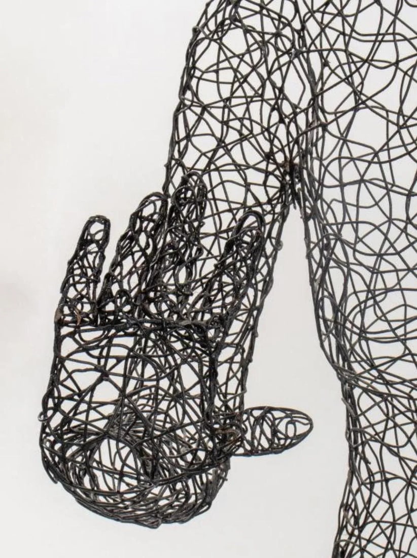 Contemporary Wire Sculpture of Life-Size Female Figure in the Style of Antony Gormley - 3