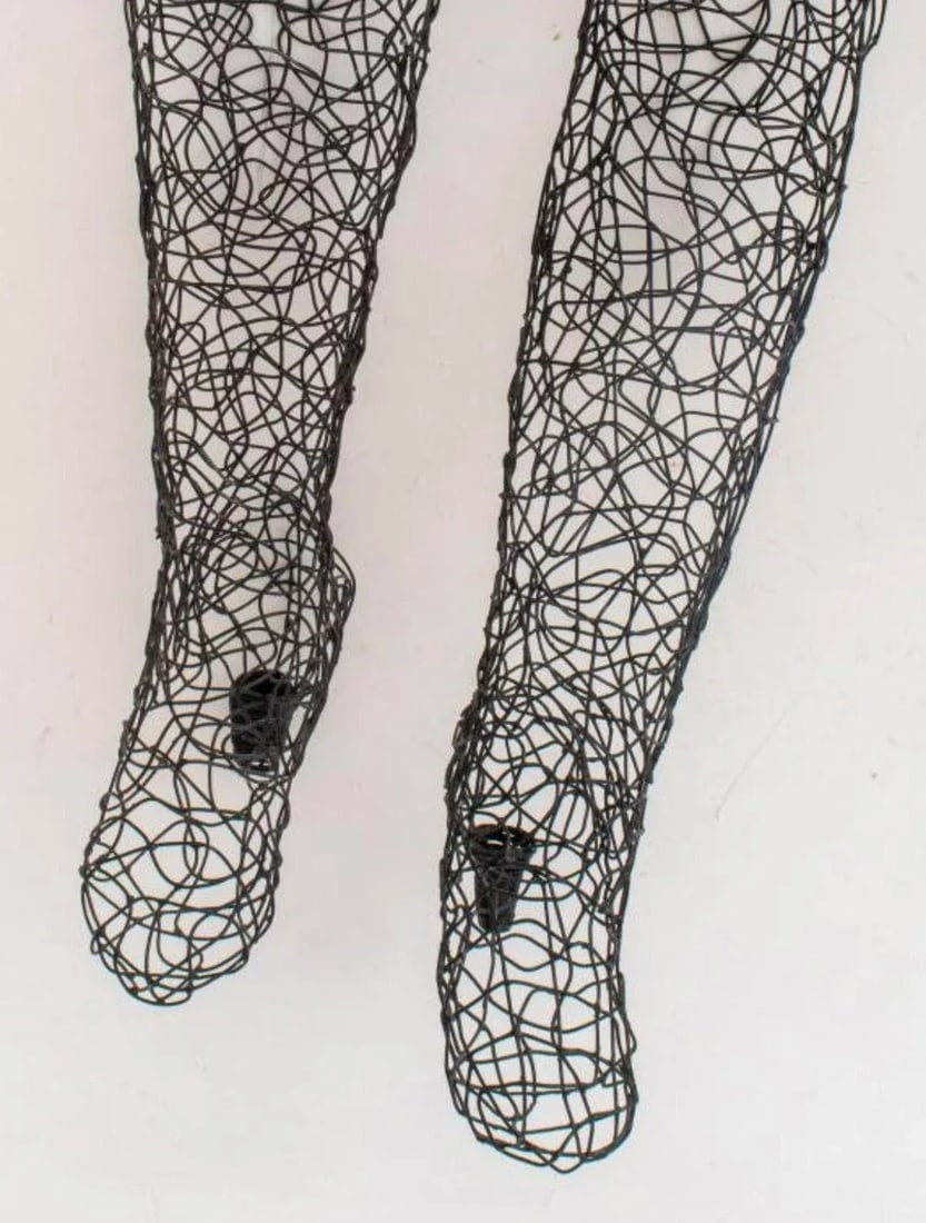 Contemporary Wire Sculpture of Life-Size Female Figure in the Style of Antony Gormley - 4