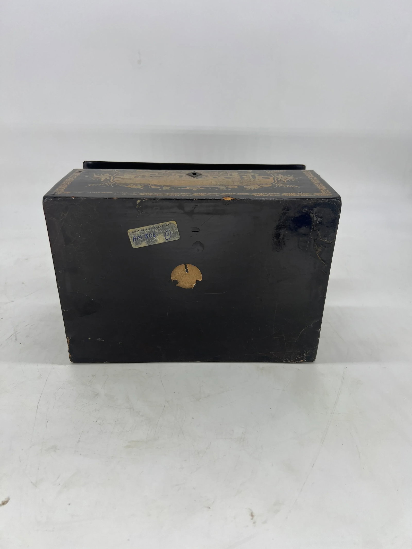 19th Century Chinese Export Lacquer Decorated Tea Caddy Box - 6