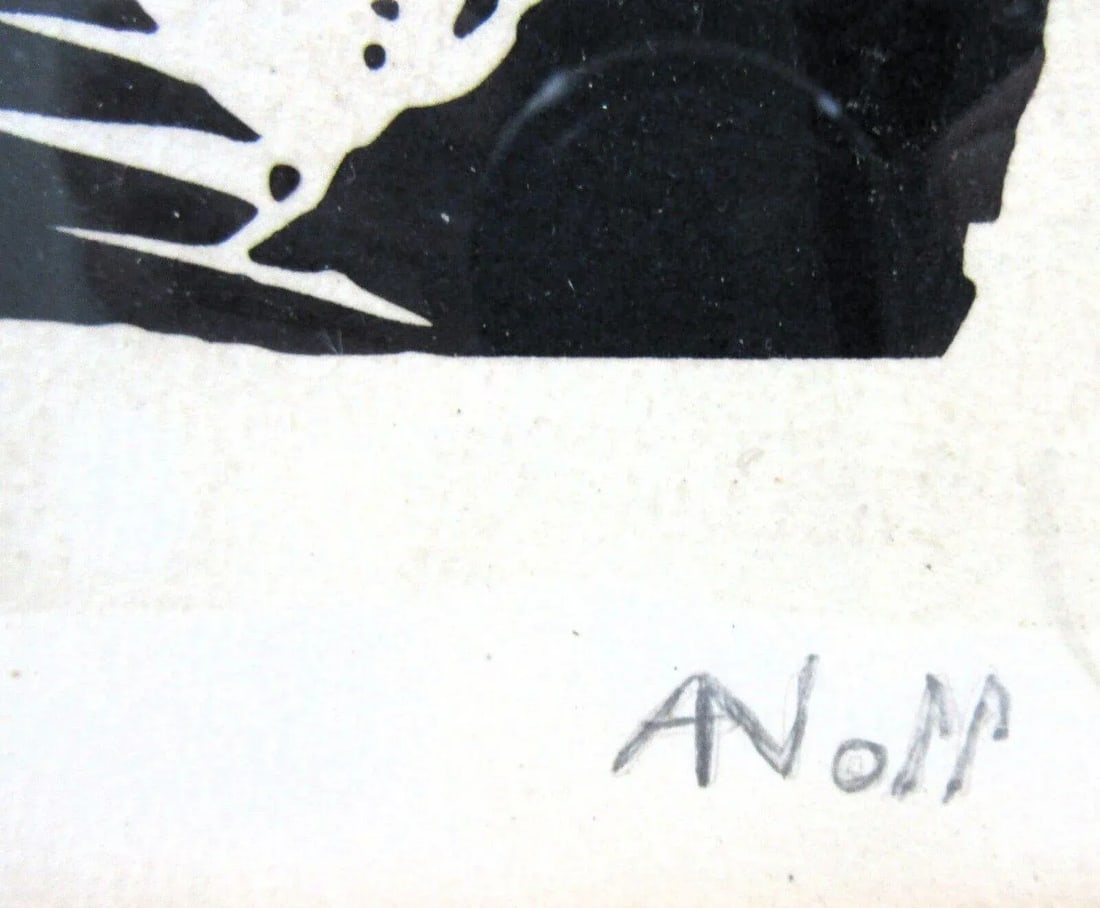 Alexandre Noll Untitled 1960's Signed Woodblock Print on Paper Edition 2 of 100 - 5