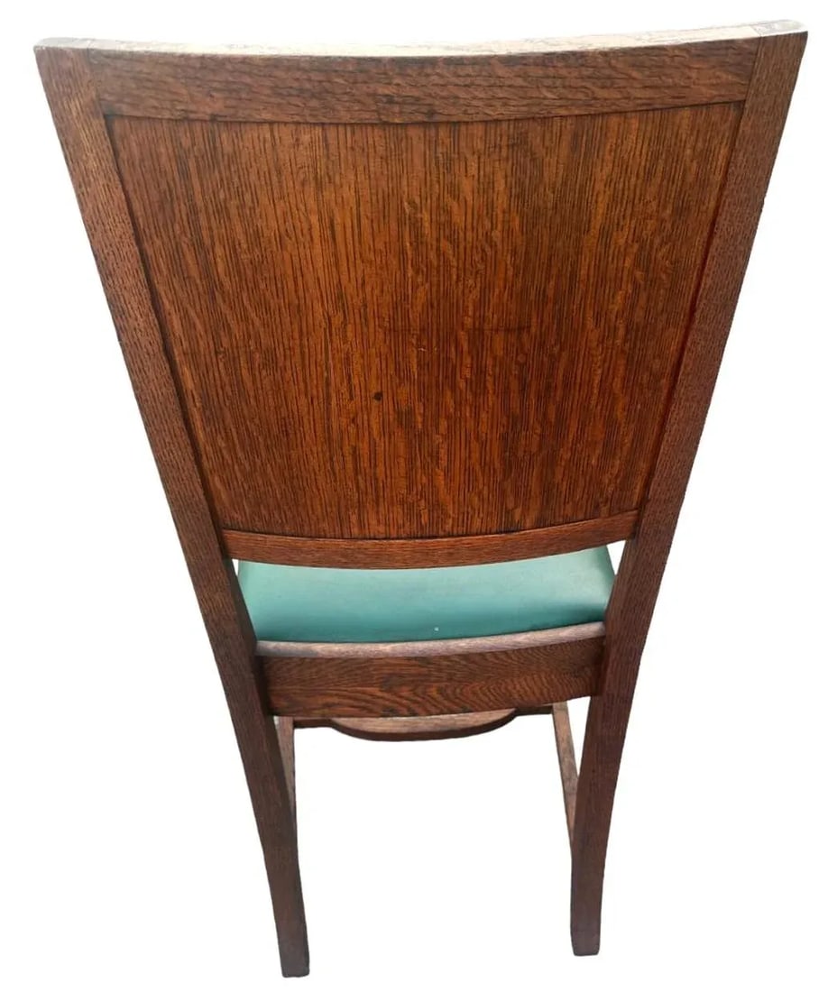 Antique Oak Hacienda Style Chairs - Set of 4 - 11