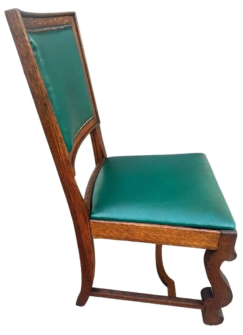 Antique Oak Hacienda Style Chairs - Set of 4 - 2