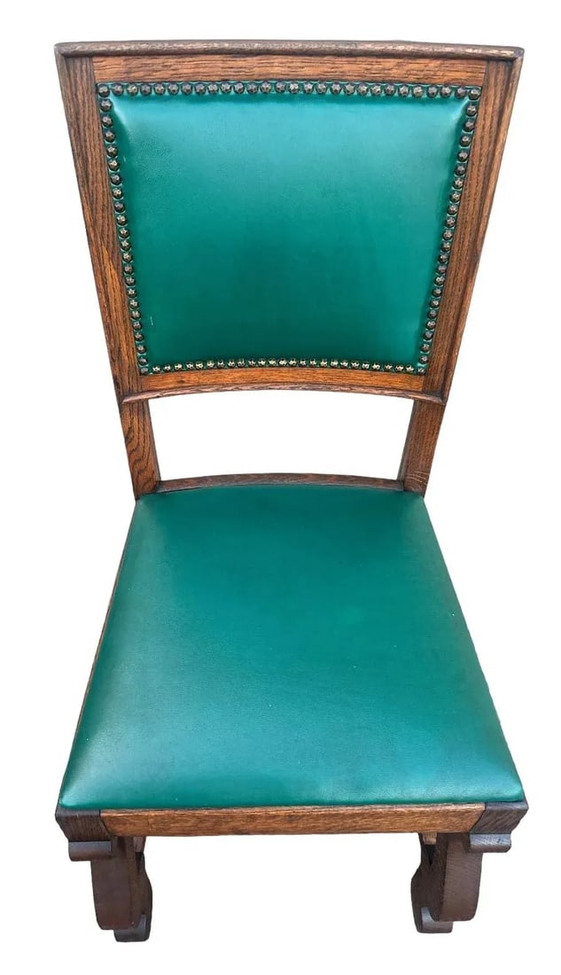 Antique Oak Hacienda Style Chairs - Set of 4 - 6