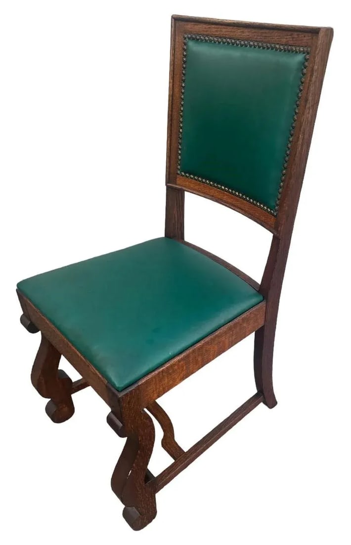 Antique Oak Hacienda Style Chairs - Set of 4 - 8
