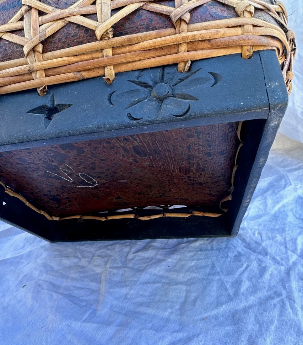 Vintage Thai Bamboo Rice Basket/Box - 4