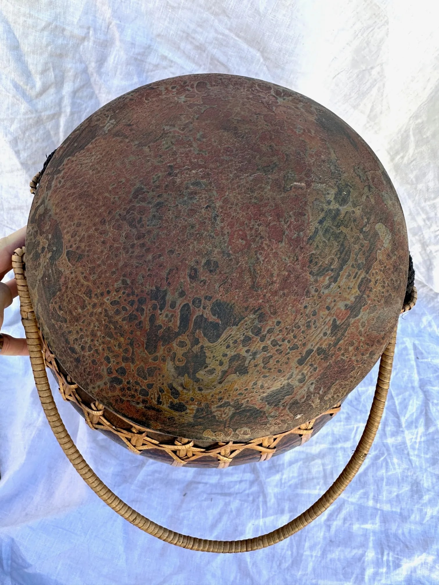 Vintage Thai Bamboo Rice Basket/Box - 7