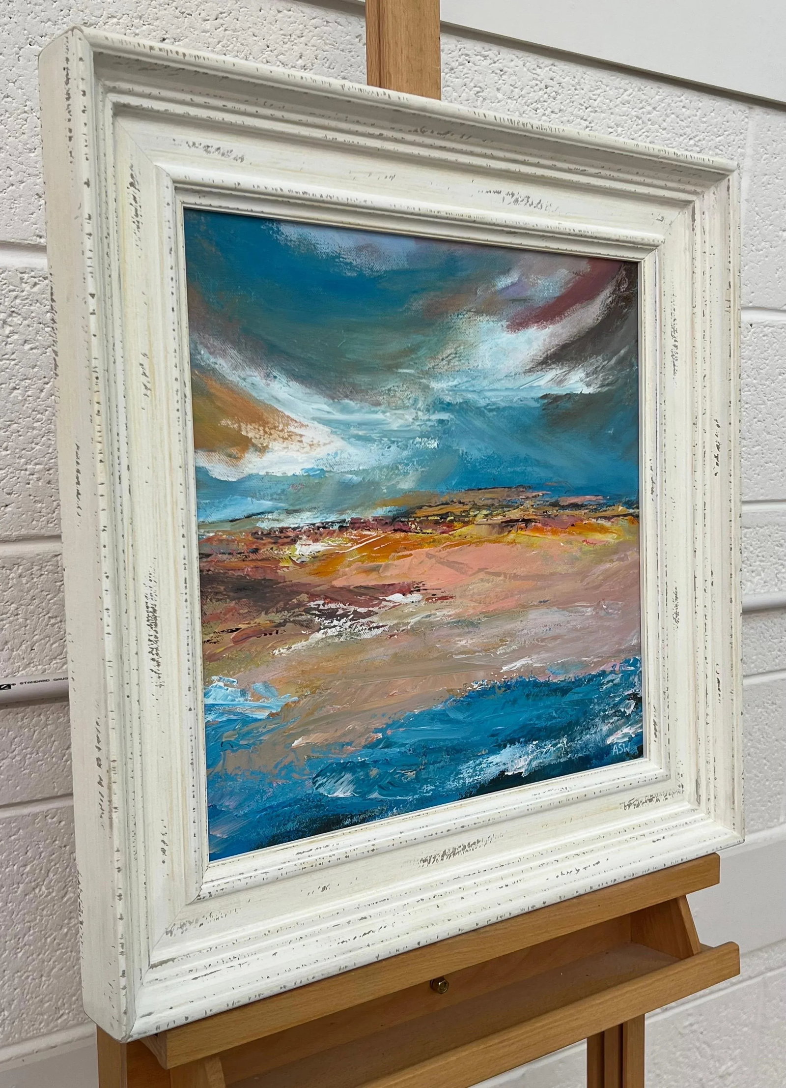 Colourful Expressive Abstract Seascape Landscape Painting Using Earthy Tones - 6