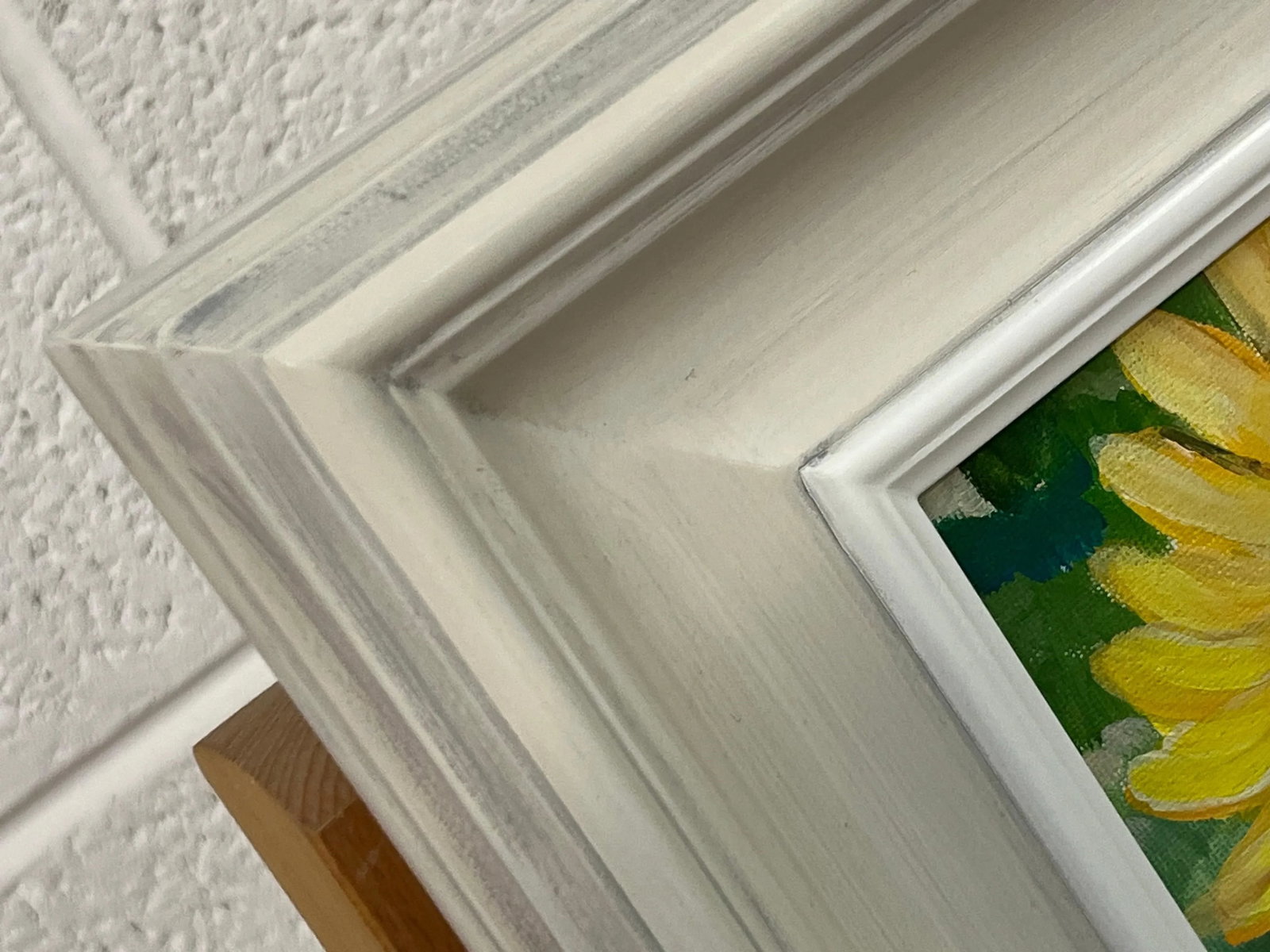 Angela Wakefield Golden Yellow Sunflowers Study on Green Background by Contemporary Artist, 2023 - 11