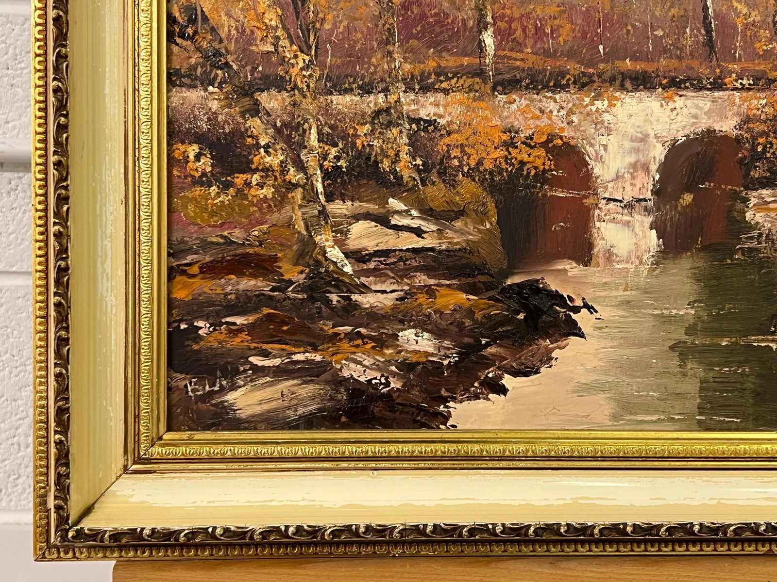Original Impasto Oil Painting Art of an Autumnal River Landscape by Irish Artist, 1985 - 7