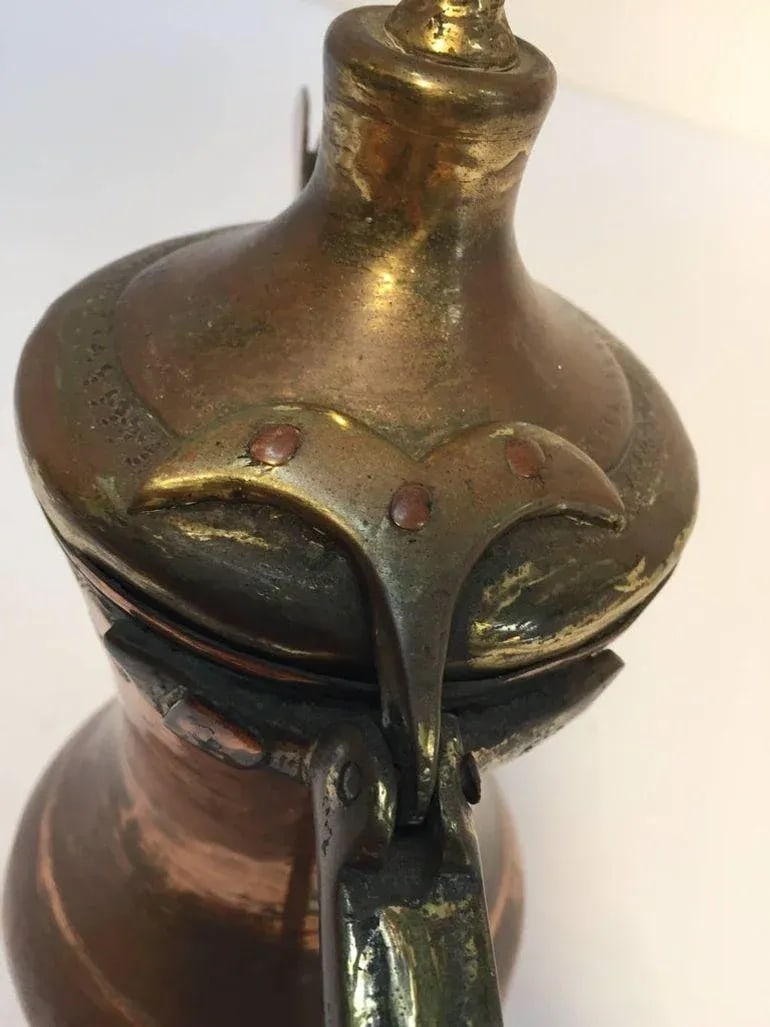 Middle Eastern Antique Dallah Arabic Copper Coffee Pot - 9