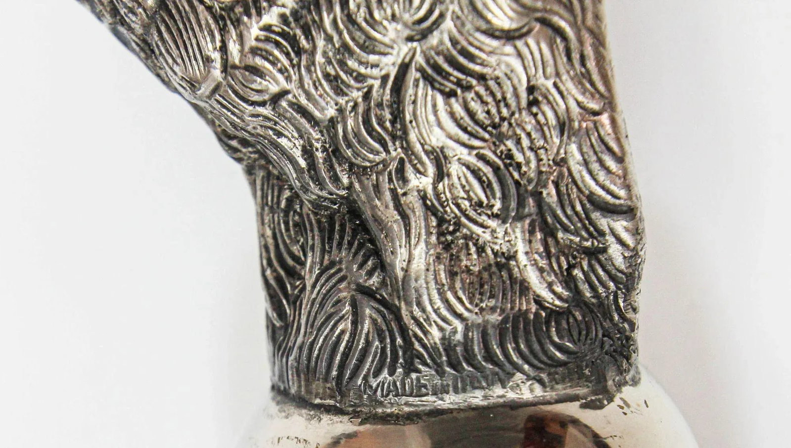 Set of 6 Silver Stirrup Cups Goblets Animal Heads With Wine Decanter Italy 1970s - 12
