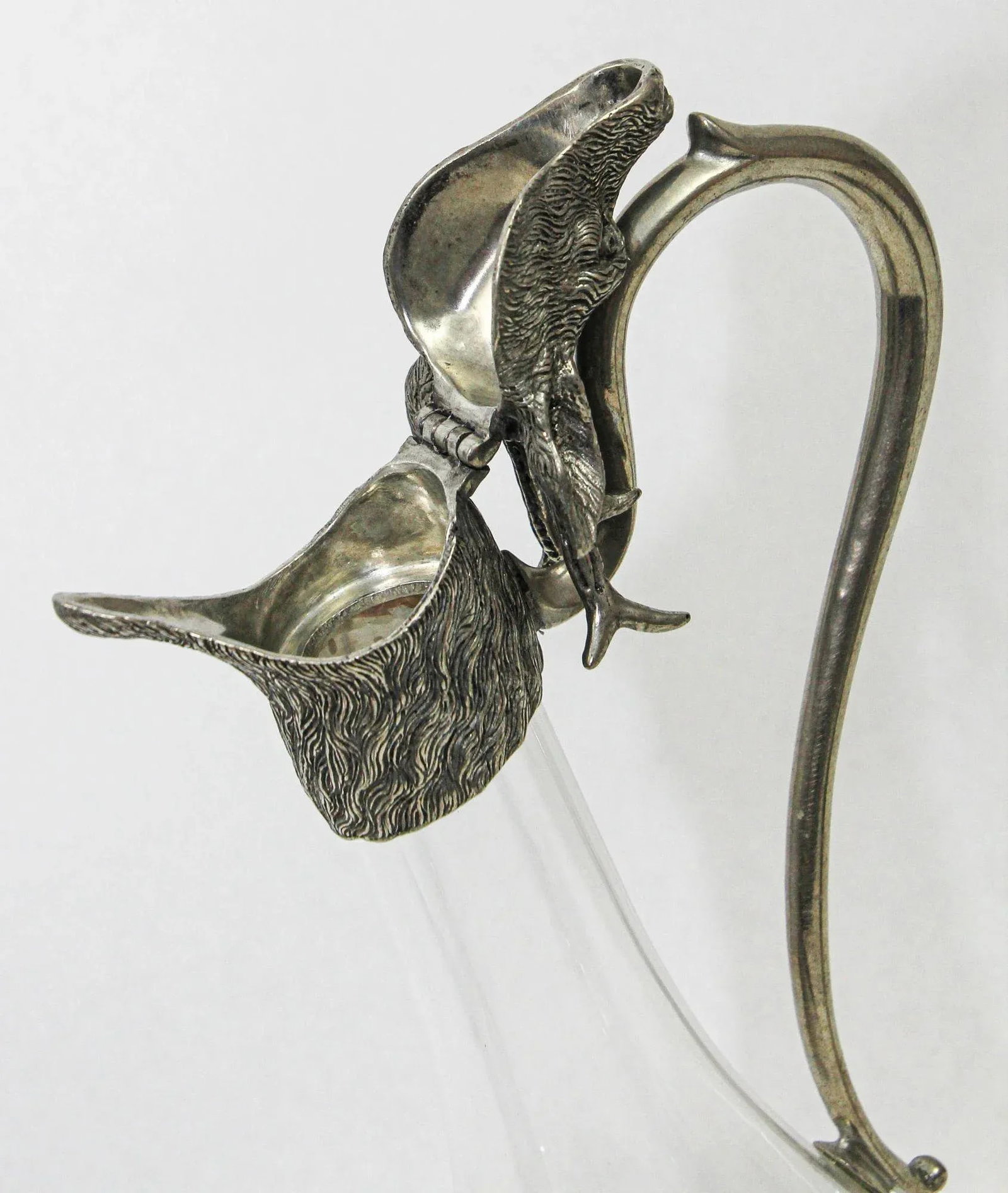 Set of 6 Silver Stirrup Cups Goblets Animal Heads With Wine Decanter Italy 1970s - 8
