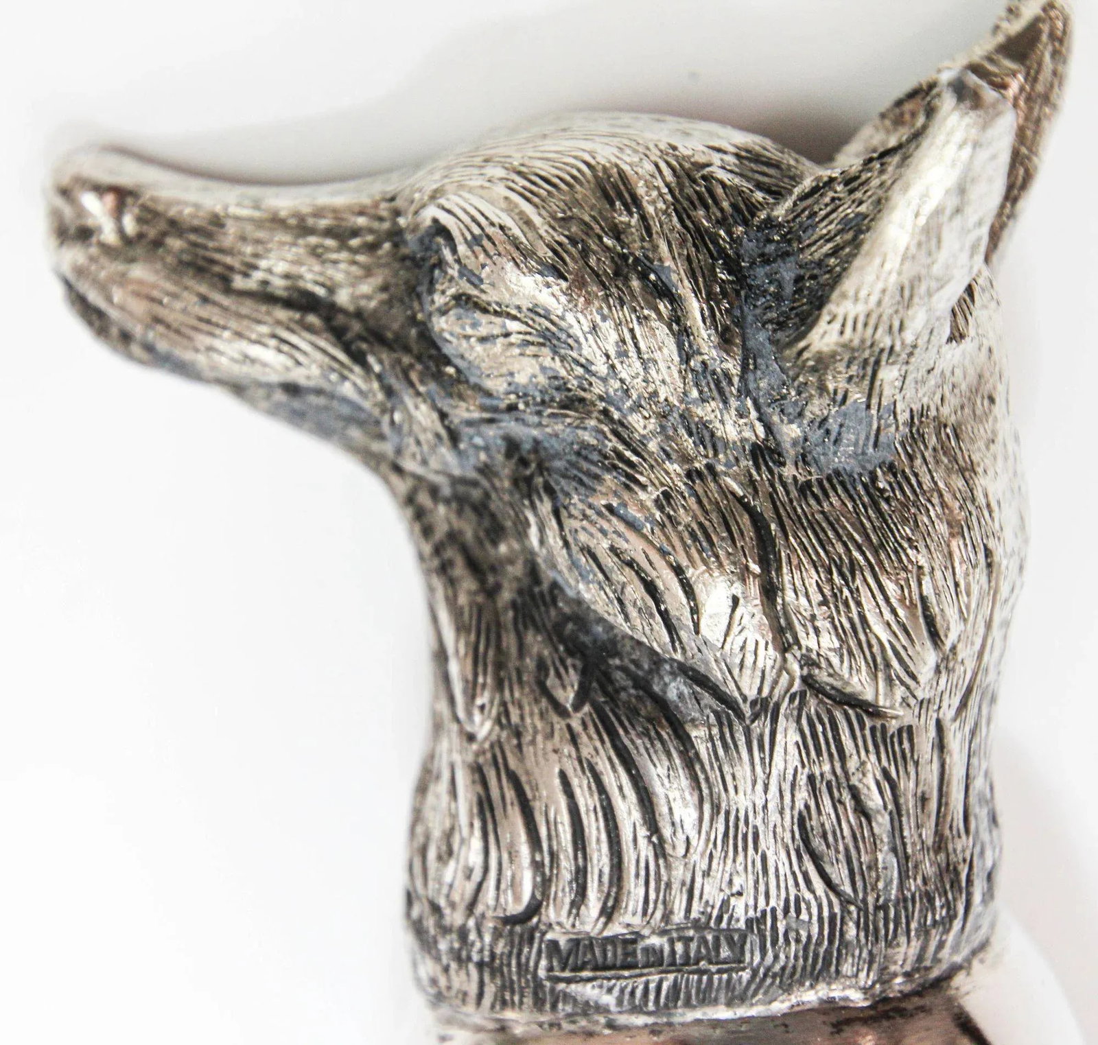Set of 6 Silver Stirrup Cups Goblets Animal Heads With Wine Decanter Italy 1970s - 9