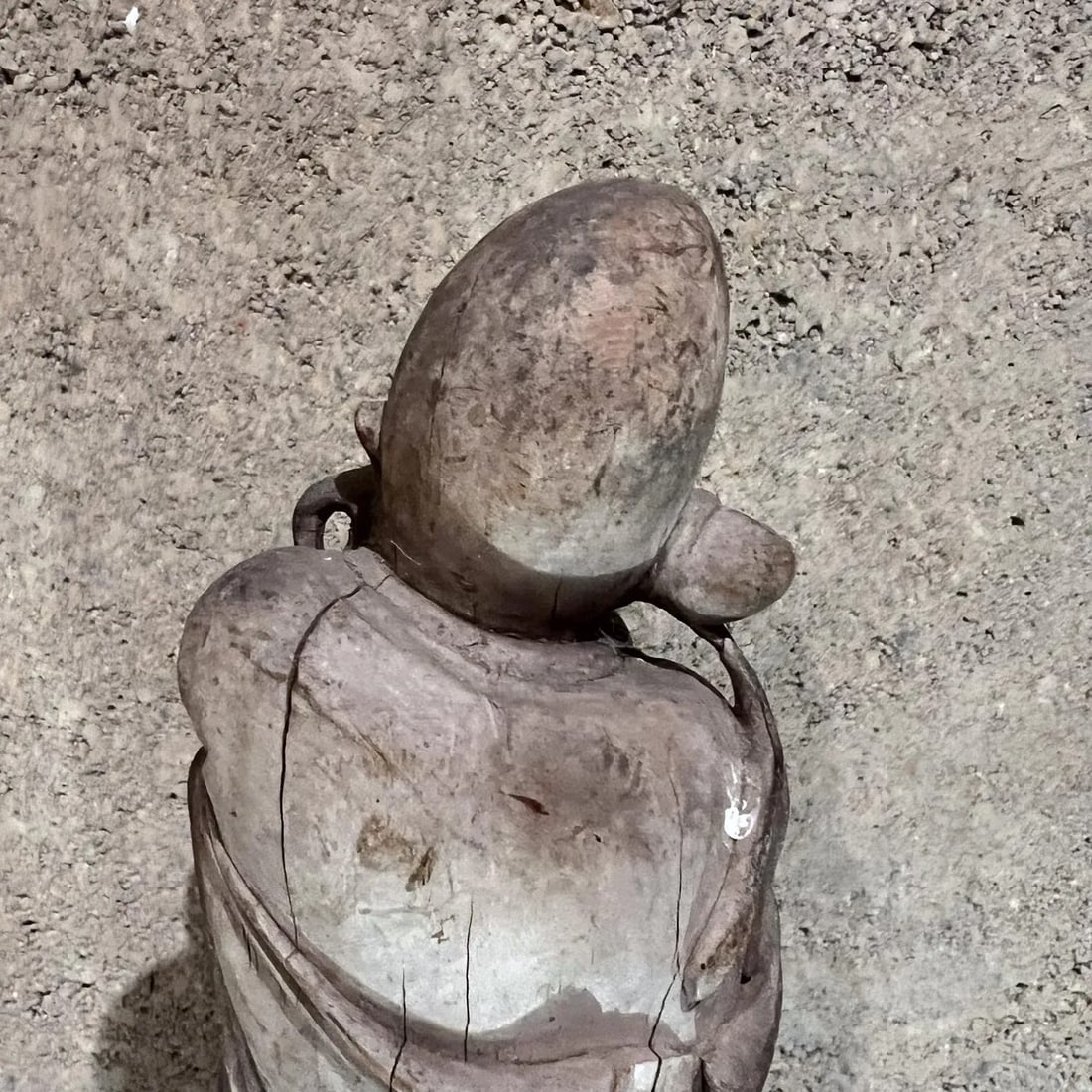 Asian Hand Carved Wood Sculpture Star of Longevity ShÃ²u XÄ«ng - 8