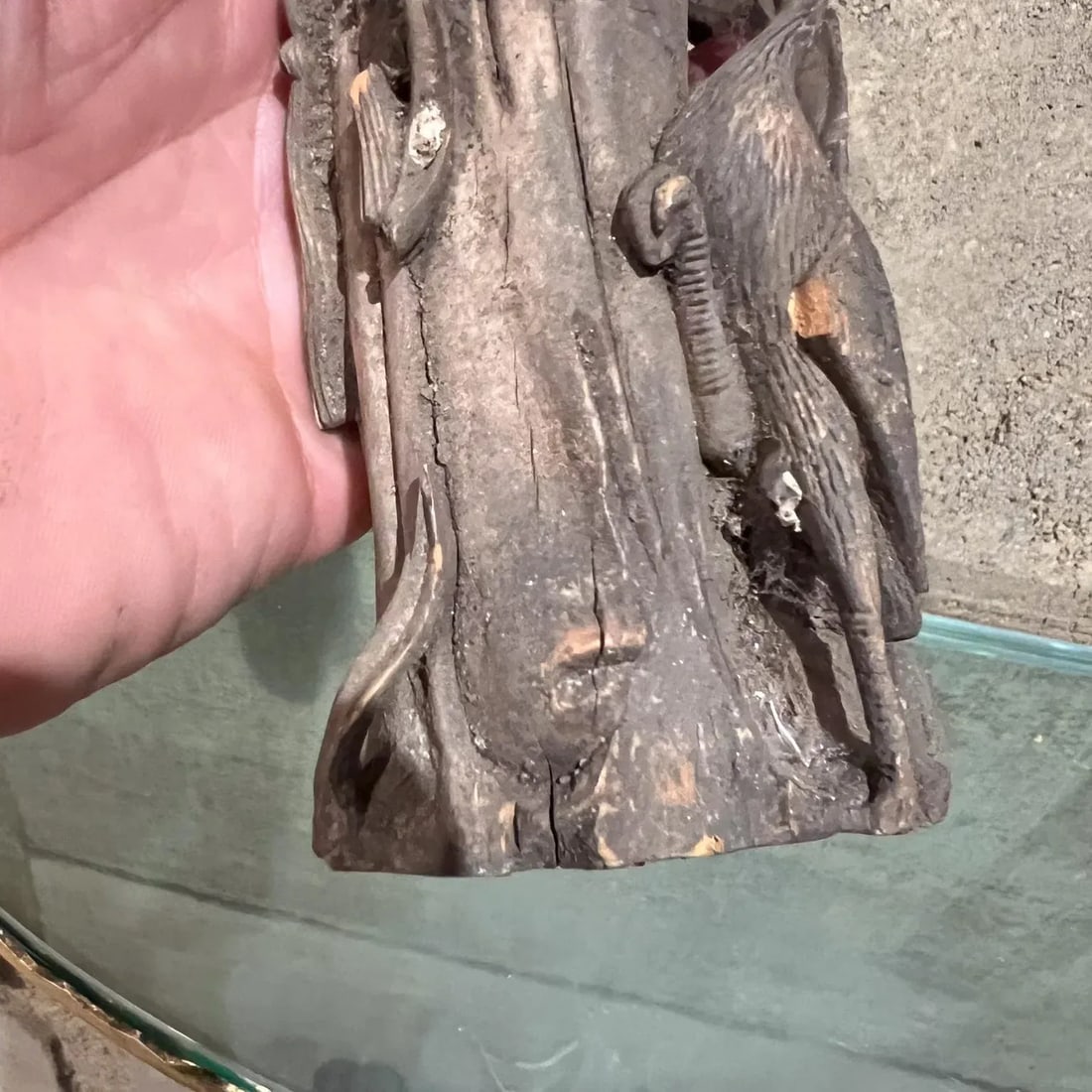Asian Hand Carved Wood Sculpture Star of Longevity ShÃ²u XÄ«ng - 9