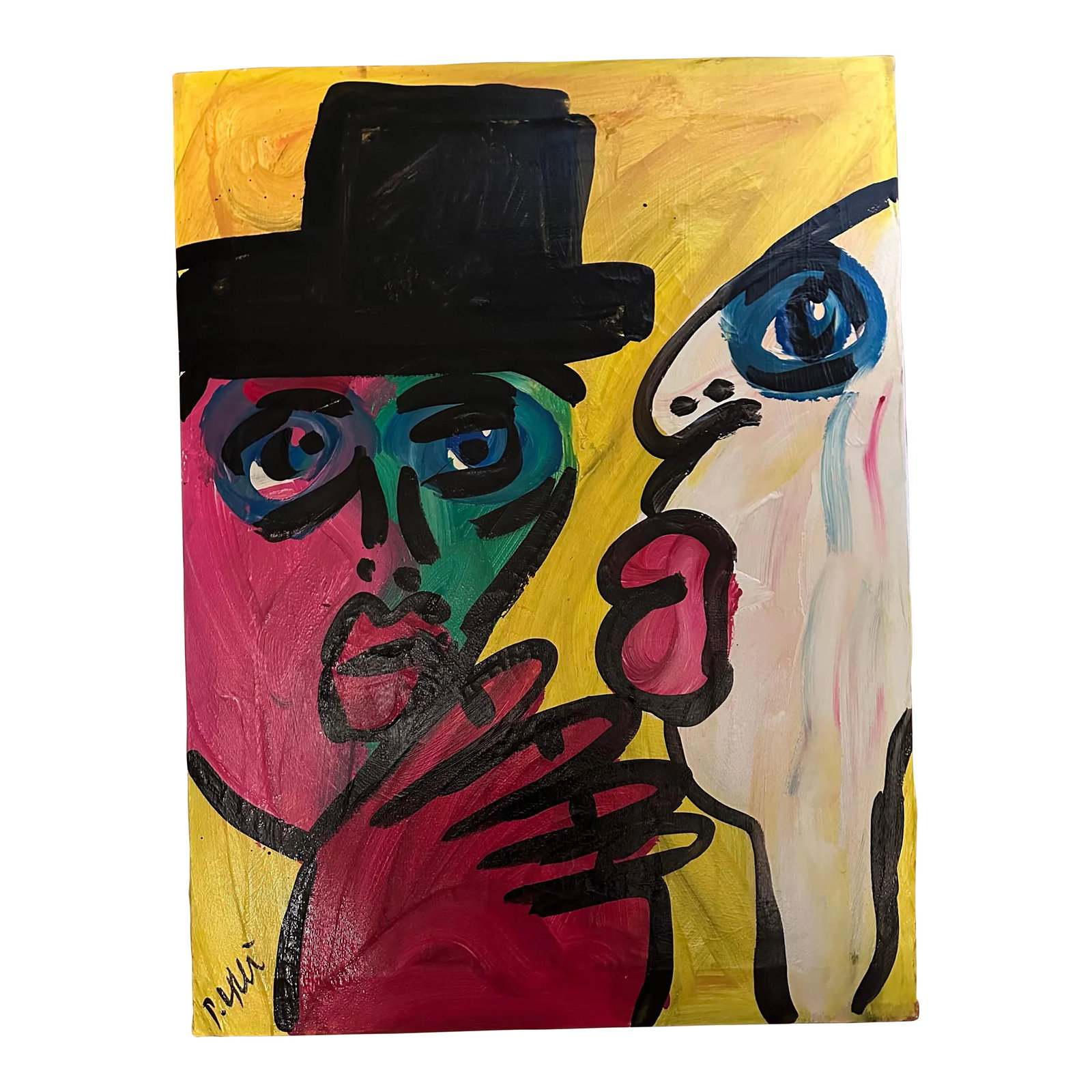 Peter Keil Original Painting: Peter Keil is a German artist who focuses primarily on abstract expressionism. Keil painted with some of the greats, including Joan Miró, Pablo Picasso, and Andy Warhol, to name a few. This is a