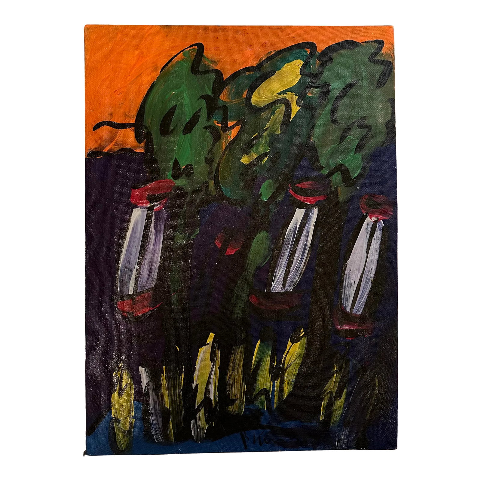 Peter Keil, 1998 - Junge Wilde Collection: Peter Keil is a German artist who focuses primarily on abstract expressionism. Keil painted with some of the greats, including Joan Miró, Pablo Picasso, and Andy Warhol, to name a few. This is a