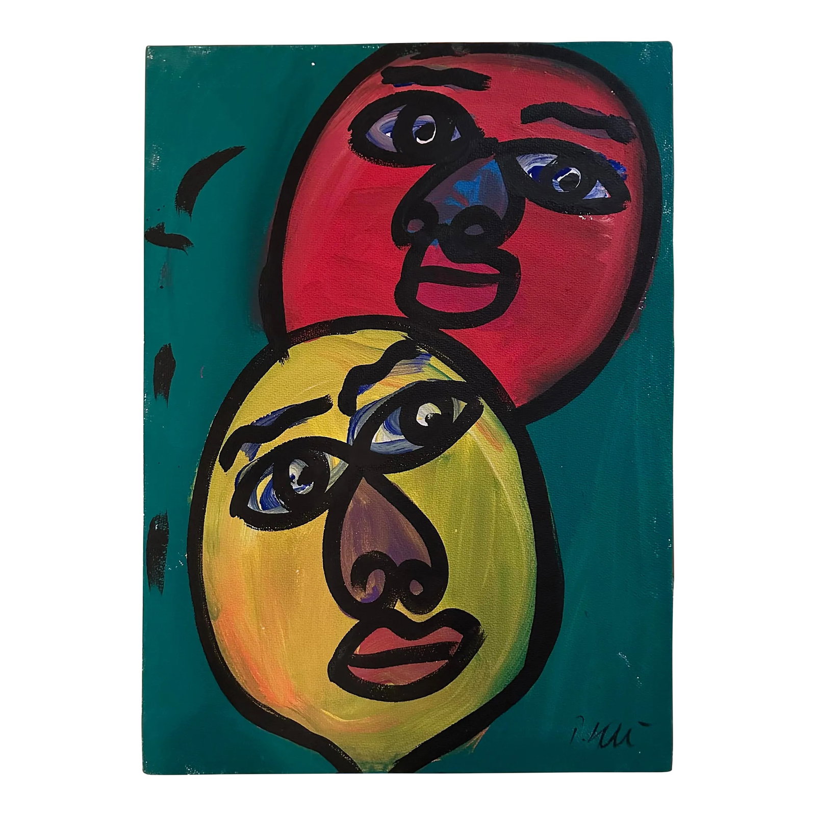 Peter Keil Original Painting - Junge Wilde Collection: Peter Keil is a German artist who focuses primarily on abstract expressionism. Keil painted with some of the greats, including Joan Miró, Pablo Picasso, and Andy Warhol, to name a few. This is a