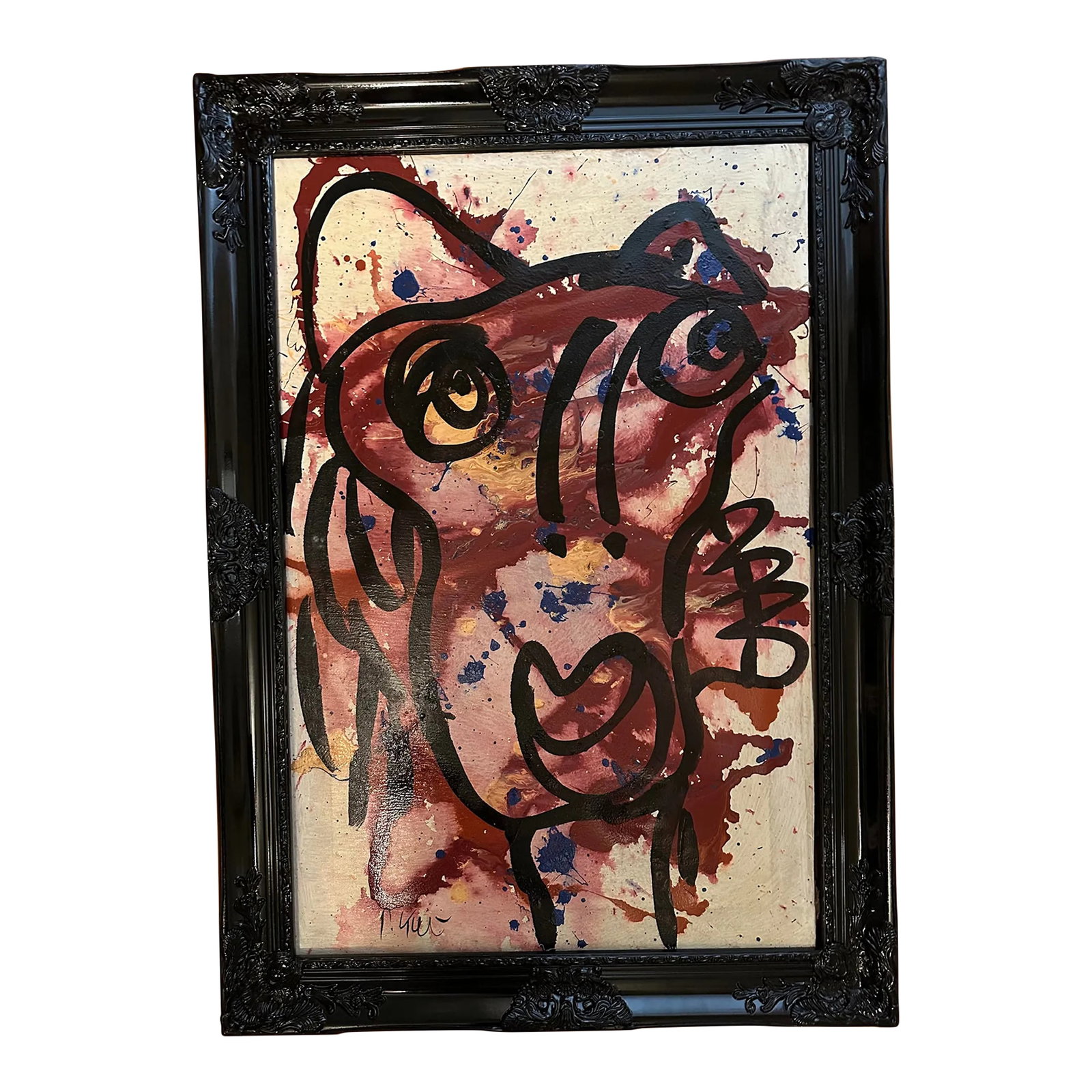 Peter Keil Original Painting - Junge Wilde Collection: *This piece does not include the frame* Peter Keil is a German artist who focuses primarily on abstract expressionism. Keil painted with some of the greats, including Joan Miró, Pablo Picasso, an