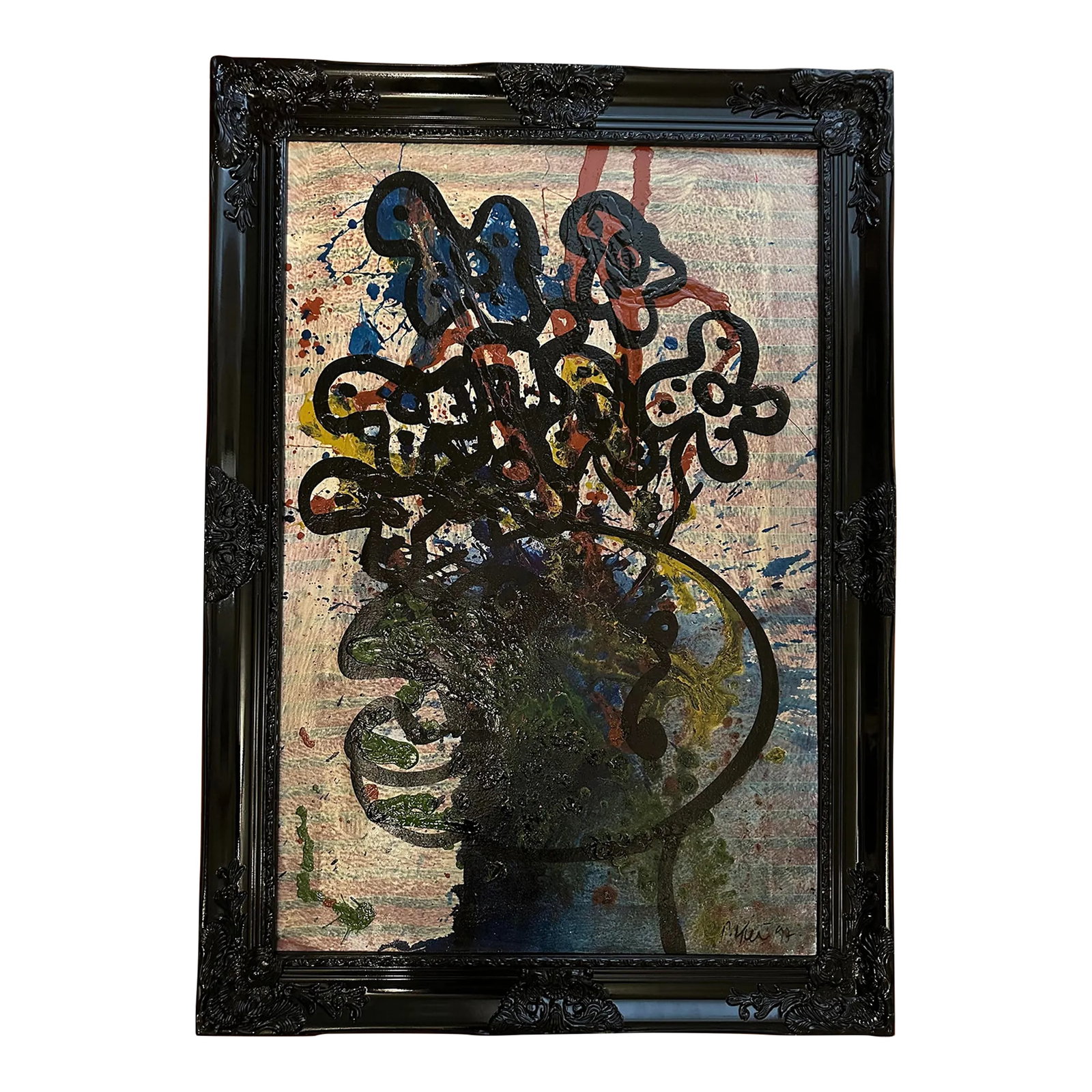 Peter Keil Original Painting - Junge Wilde Collection: *This piece does not include the frame* Peter Keil is a German artist who focuses primarily on abstract expressionism. Keil painted with some of the greats, including Joan Miró, Pablo Picasso, an