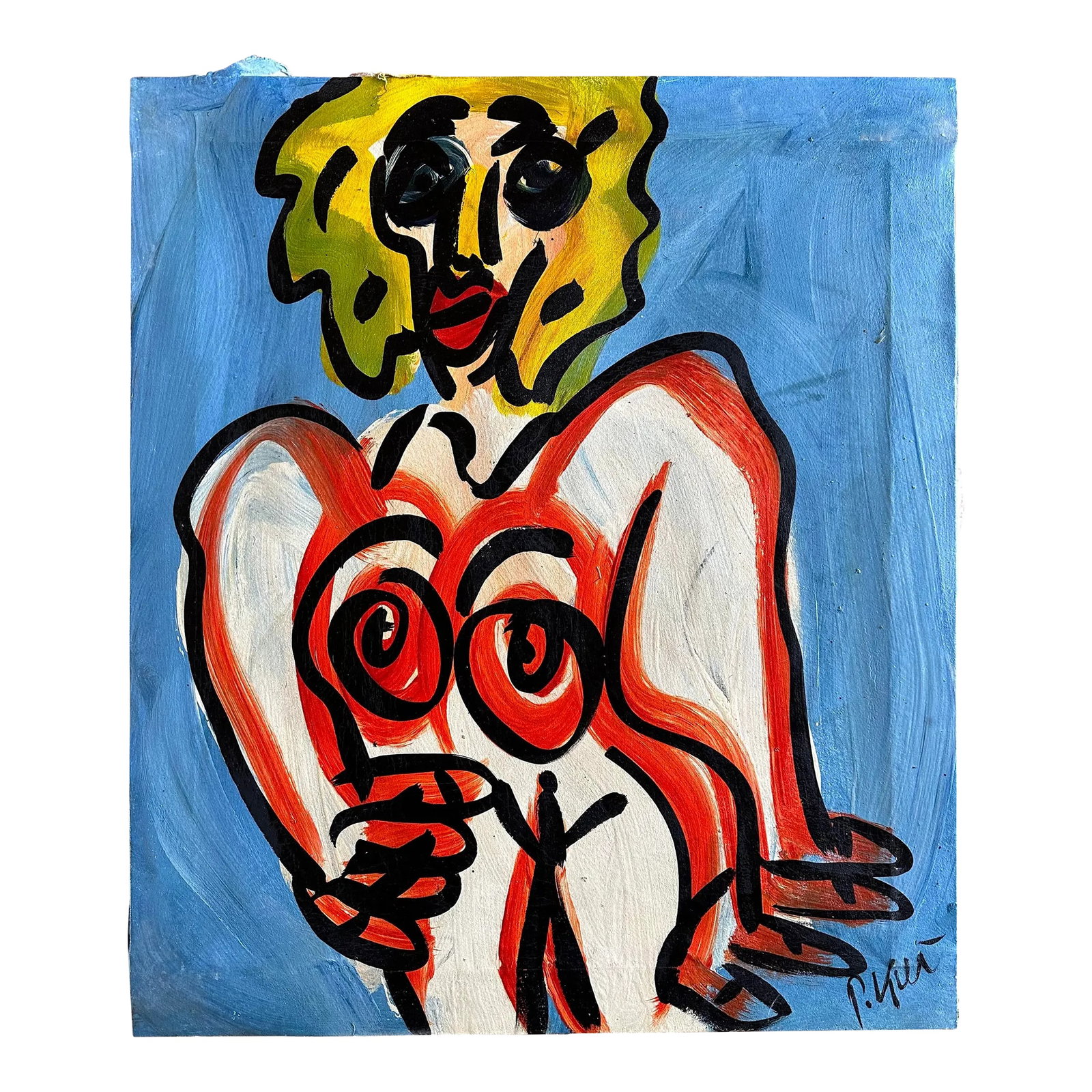 Original Peter Keil Painting - Junge Wilde Collection: Peter Keil is a German artist who focuses primarily on abstract expressionism. Keil painted with some of the greats, including Joan Miró, Pablo Picasso, and Andy Warhol, to name a few. This is a