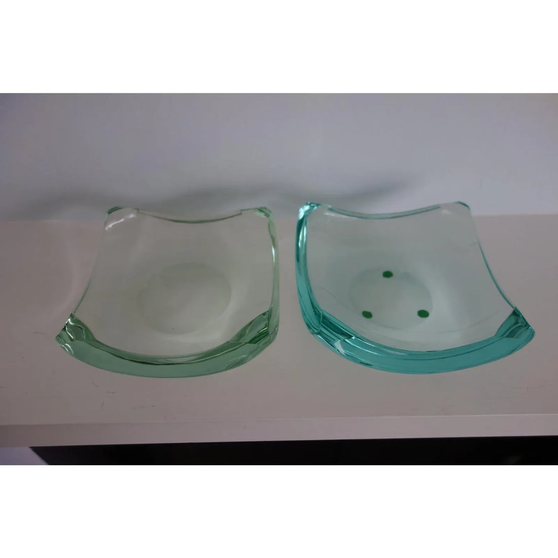 Erwin Burger Fontana Arte Glass Dishes - a Pair - 4
