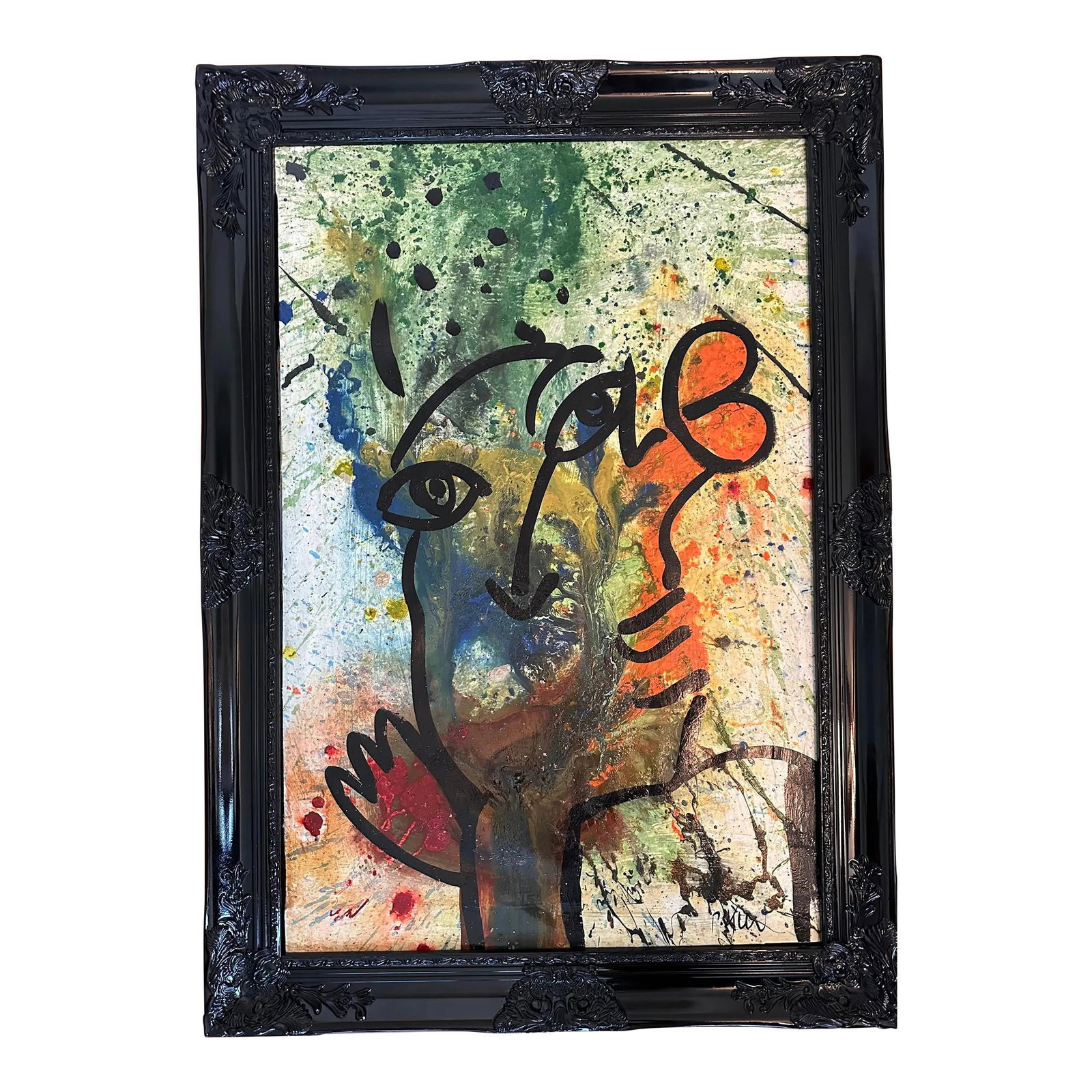 Peter Keil Original Painting - Junge Wilde Collection: *This piece does not include the frame* Peter Keil is a German artist who focuses primarily on abstract expressionism. Keil painted with some of the greats, including Joan Miró, Pablo Picasso, an
