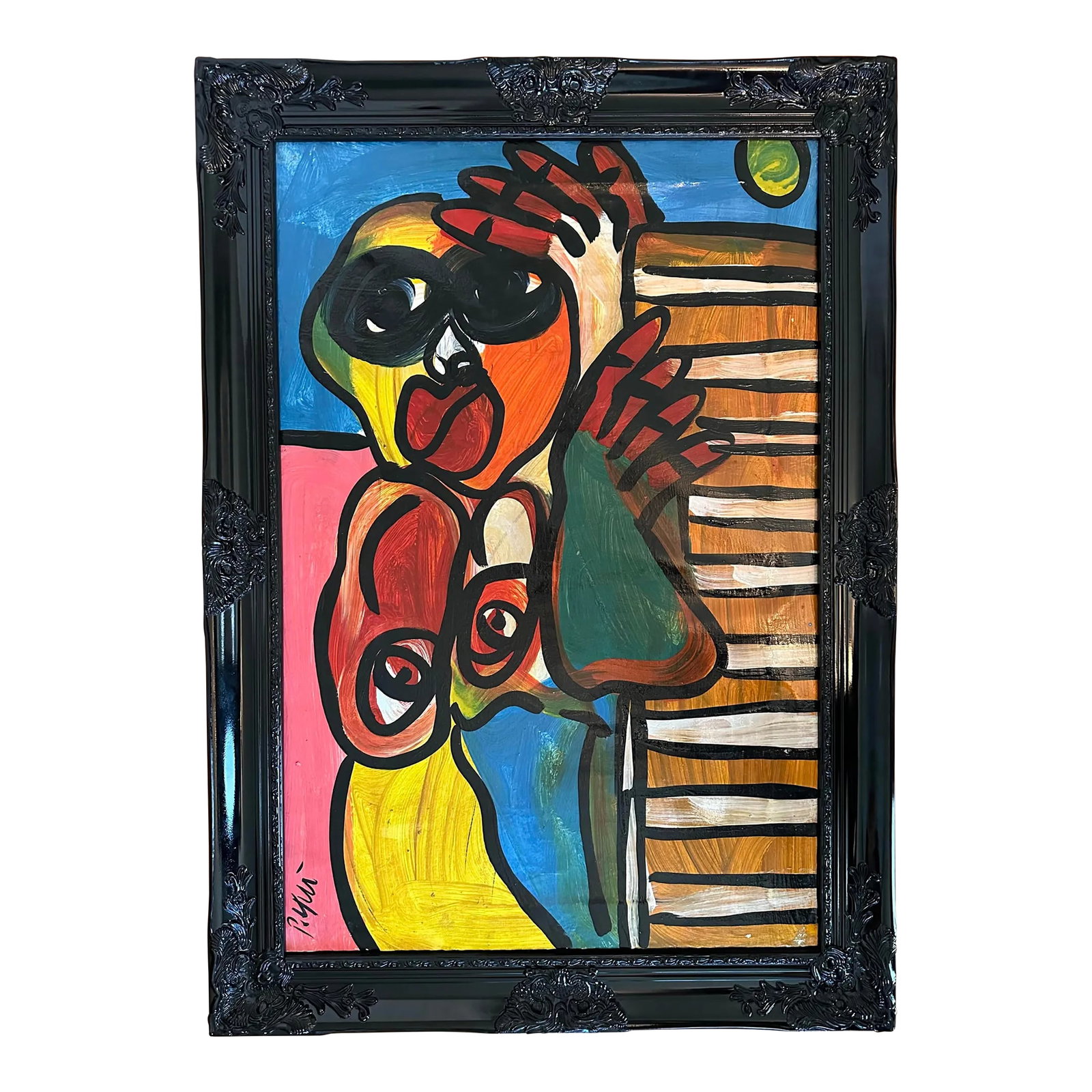 Peter Keil Original Painting - Junge Wilde Collection: *This piece does not include the frame* Peter Keil is a German artist who focuses primarily on abstract expressionism. Keil painted with some of the greats, including Joan Miró, Pablo Picasso, an