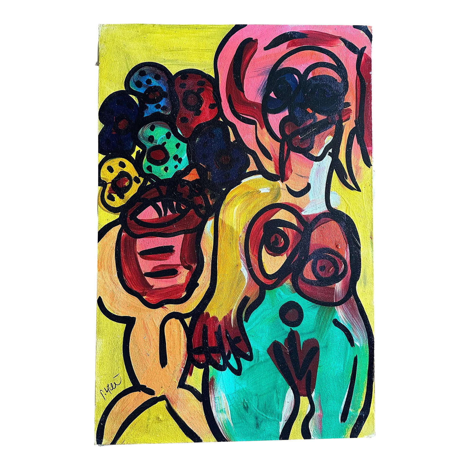 Original Peter Keil Painting - Junge Wilde Collection: Peter Keil is a German artist who focuses primarily on abstract expressionism. Keil painted with some of the greats, including Joan Miró, Pablo Picasso, and Andy Warhol, to name a few. This is a