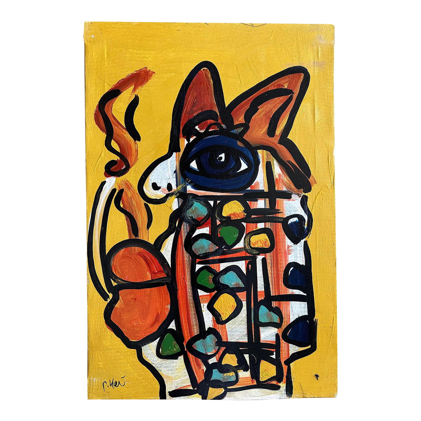 Original Peter Keil Painting - Junge Wilde Collection: Peter Keil is a German artist that focuses primarily on abstract expressionism. Keil painted with some of the greats including Joan Miró, Pablo Picasso and Andy Warhol, to name a few. This is a