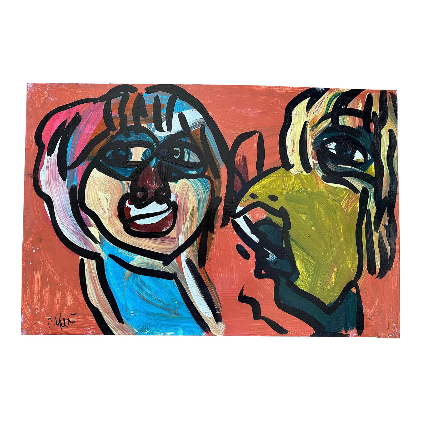 Original Peter Keil Painting - Junge Wilde Collection: Peter Keil is a German artist who focuses primarily on abstract expressionism. Keil painted with some of the greats, including Joan Miró, Pablo Picasso, and Andy Warhol, to name a few. This is a