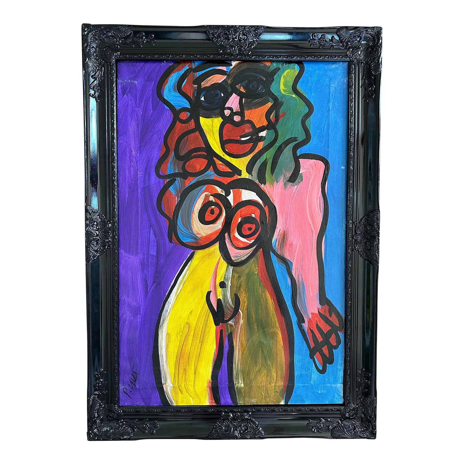 Original Peter Keil Painting - Junge Wilde Collection: *This piece does not come with the frame* Peter Keil is a German artist who focuses primarily on abstract expressionism. Keil painted with some of the greats, including Joan Miró, Pablo Picasso,
