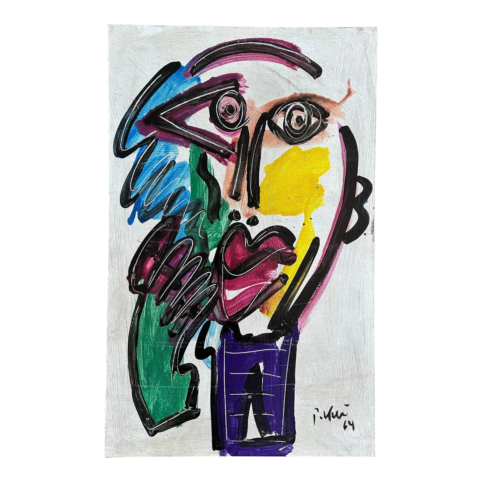 Miro, Peter Keil, 1964: Peter Keil is a German artist who focuses primarily on abstract expressionism. Keil painted with some of the greats, including Joan Miró, Pablo Picasso, and Andy Warhol, to name a few. This is a