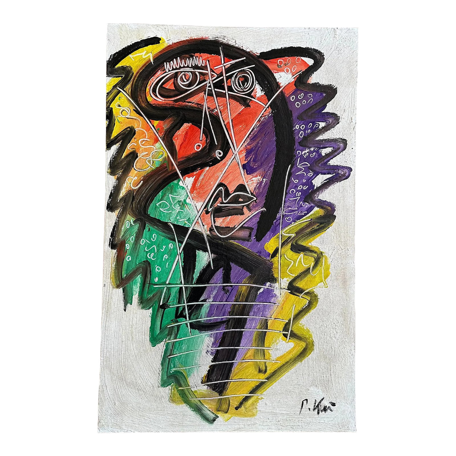 Spanish Schönells, Peter Keil - Junge Wilde Collection: Peter Keil is a German artist who focuses primarily on abstract expressionism. Keil painted with some of the greats, including Joan Miró, Pablo Picasso, and Andy Warhol, to name a few. This is a