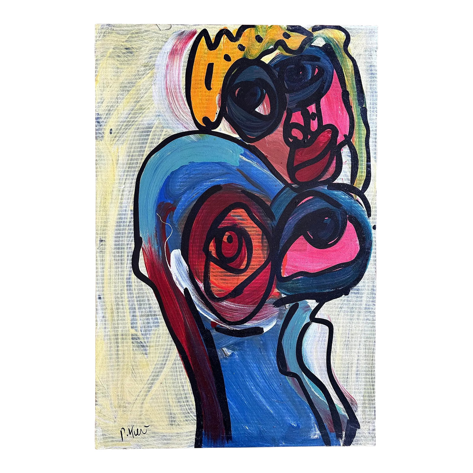 Original Peter Keil Painting - Junge Wilde Collection: Peter Keil is a German artist who focuses primarily on abstract expressionism. Keil painted with some of the greats, including Joan Miró, Pablo Picasso, and Andy Warhol, to name a few. This is a