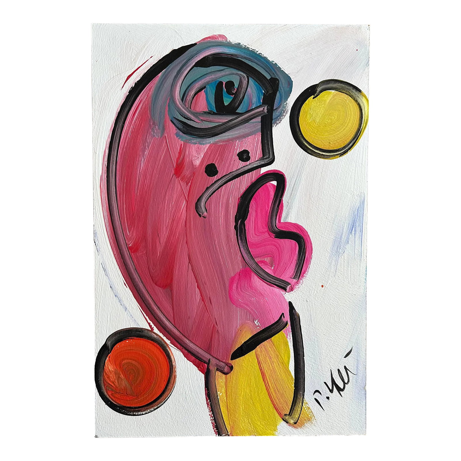 Original Peter Keil Painting: Peter Keil is a German artist who focuses primarily on abstract expressionism. Keil painted with some of the greats, including Joan Miró, Pablo Picasso, and Andy Warhol, to name a few. This is a