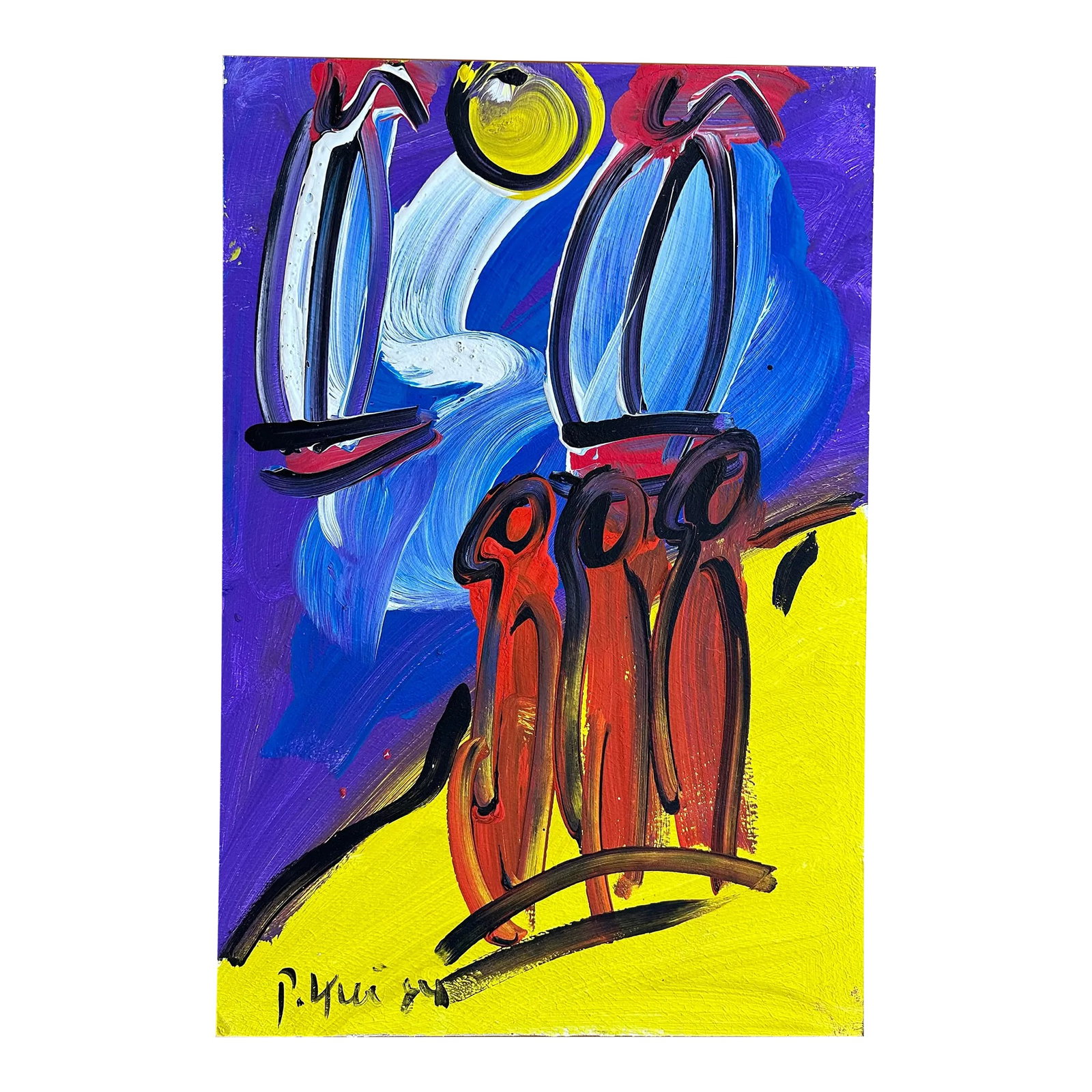 Peter Keil, 1984: Peter Keil is a German artist who focuses primarily on abstract expressionism. Keil painted with some of the greats, including Joan Miró, Pablo Picasso, and Andy Warhol, to name a few. This is a