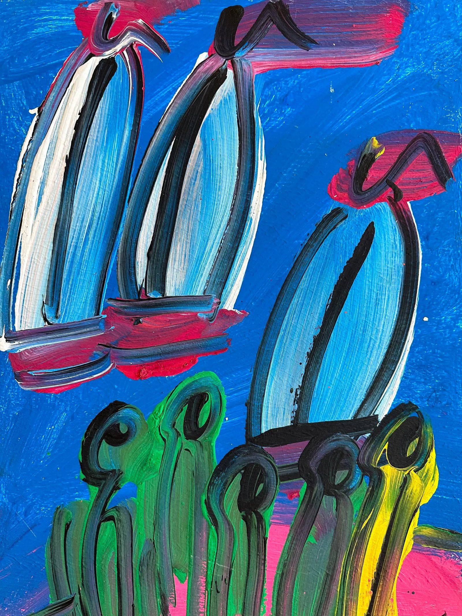 Original Peter Keil Sailboats Painting - 4