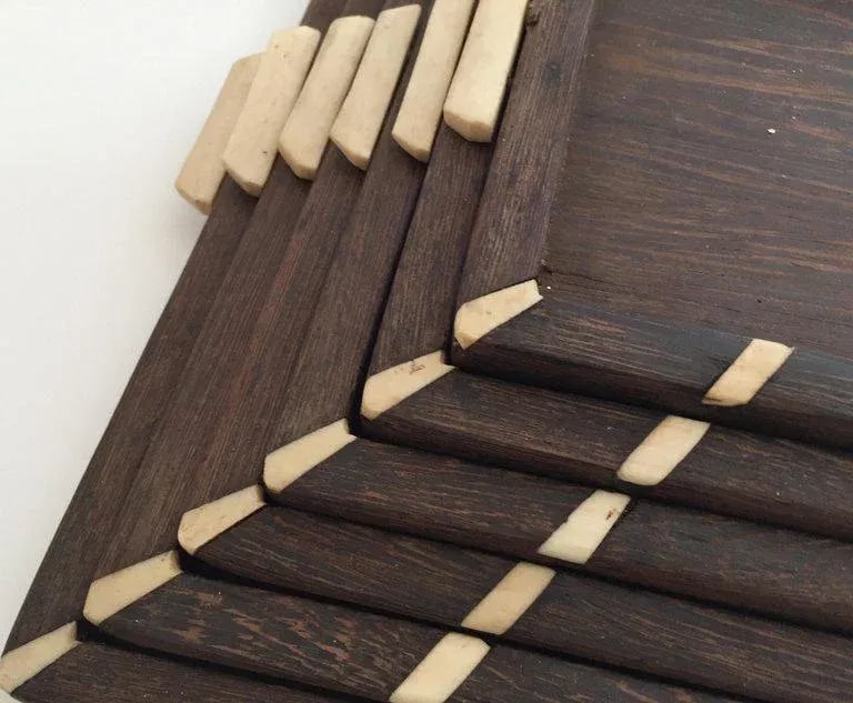 Vintage Anglo-Indian Stacking Wood Trays With Inlay - Set of 6 - 8