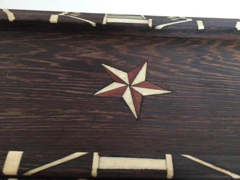 Vintage Anglo-Indian Stacking Wood Trays With Inlay - Set of 6 - 9