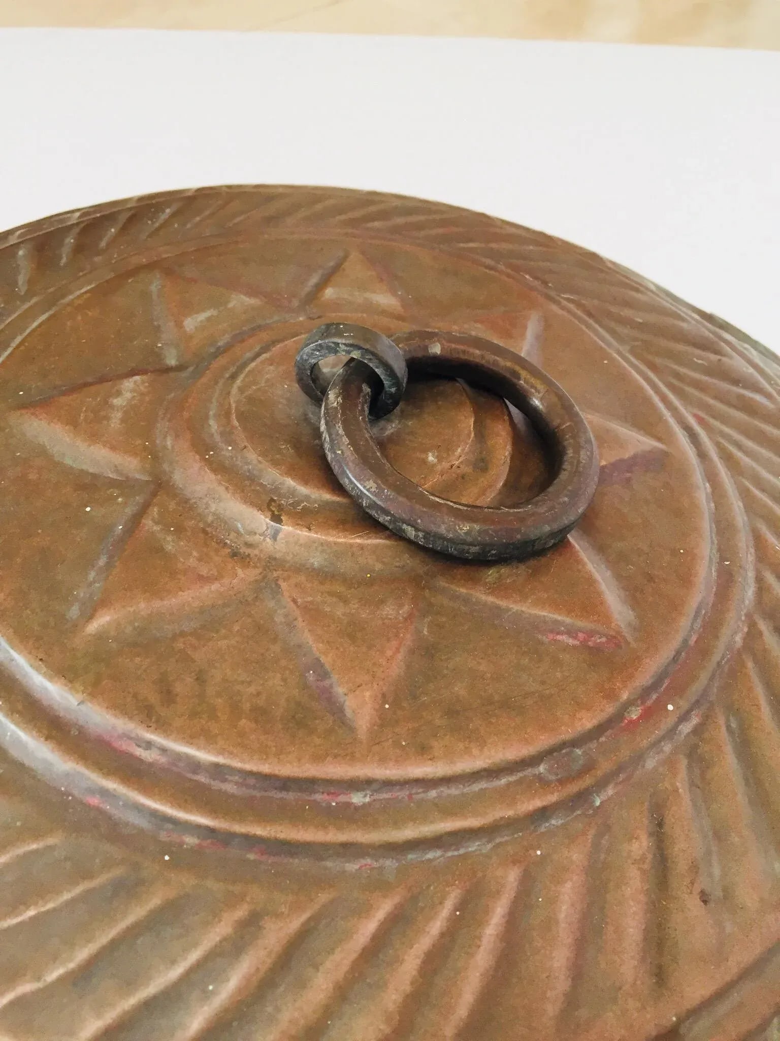 Early 20th Century Antique Decorative Round Copper Box - 3
