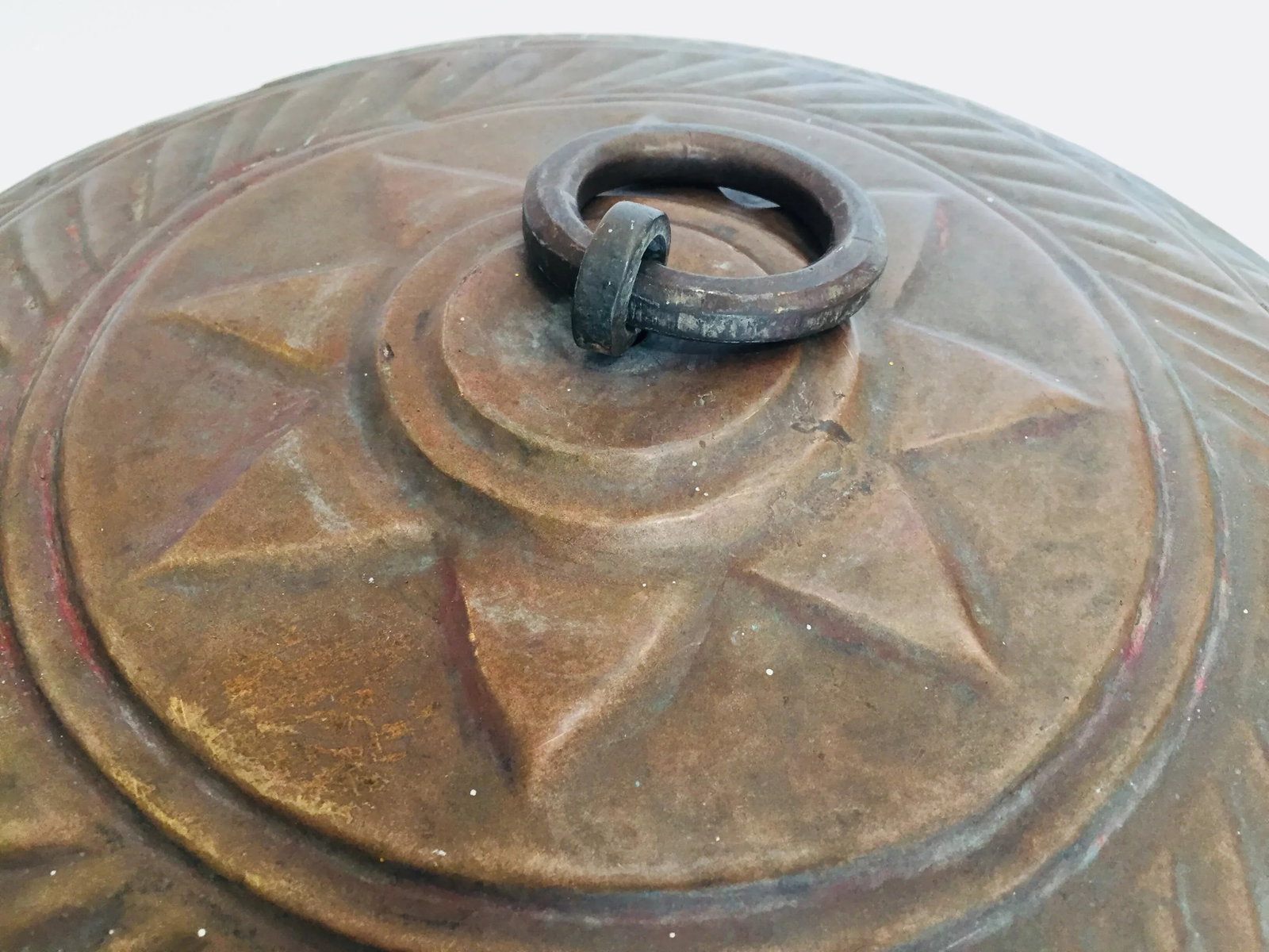 Early 20th Century Antique Decorative Round Copper Box - 7