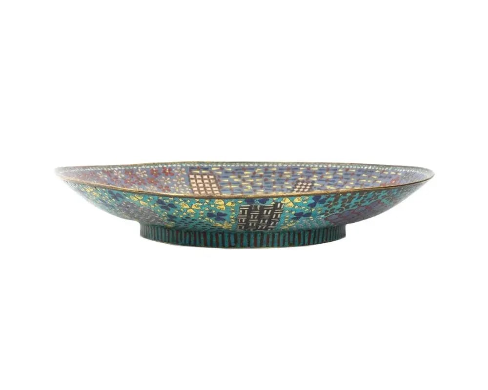 Large Antique Japanese Cloisonne Enamel Plate - 4