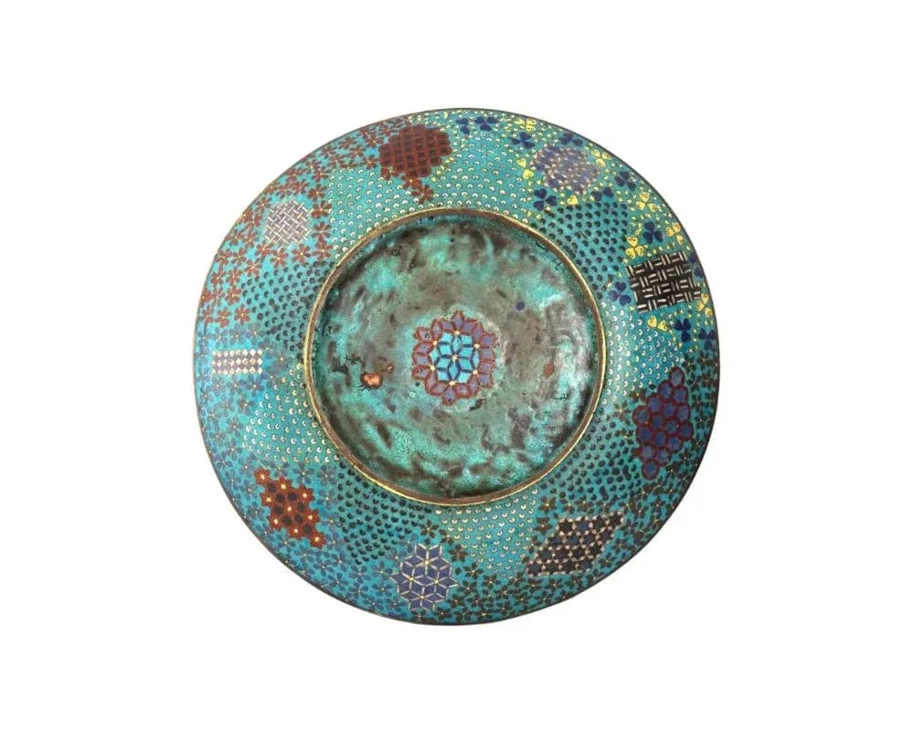Large Antique Japanese Cloisonne Enamel Plate - 5