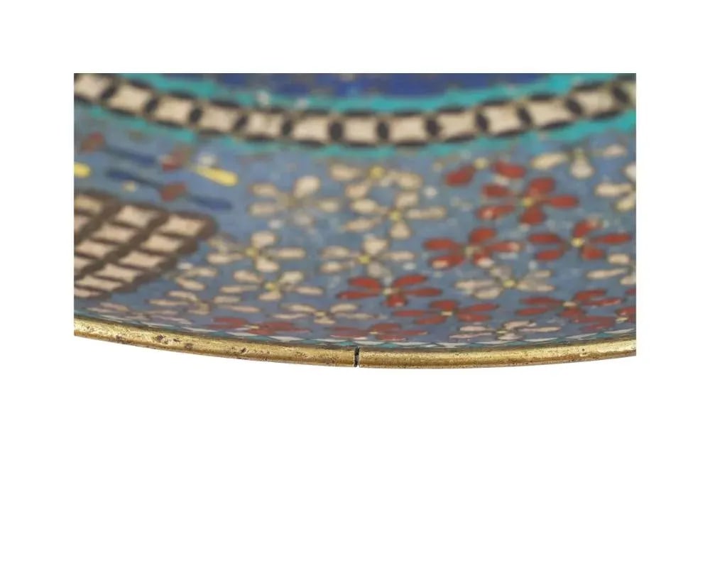 Large Antique Japanese Cloisonne Enamel Plate - 6